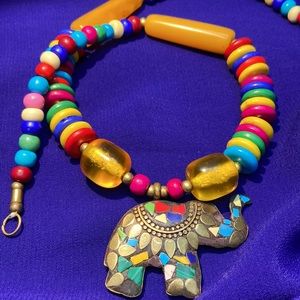 Colorful Elephant Necklace